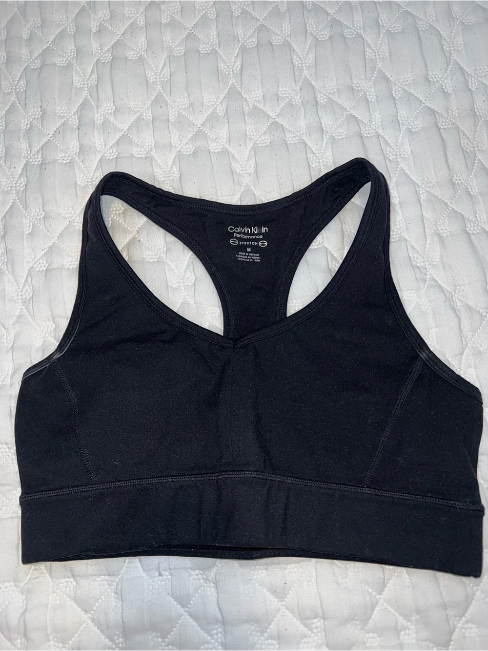 Calvin Klein Black Racerback Sports Crop Bra